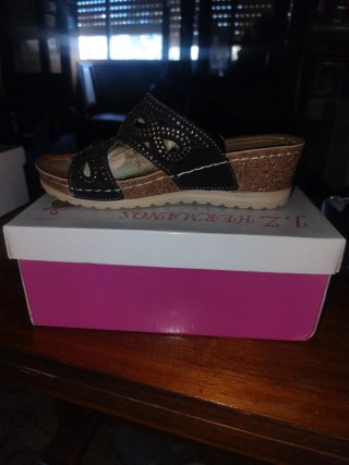 Sandalias de cuña negras talla 37