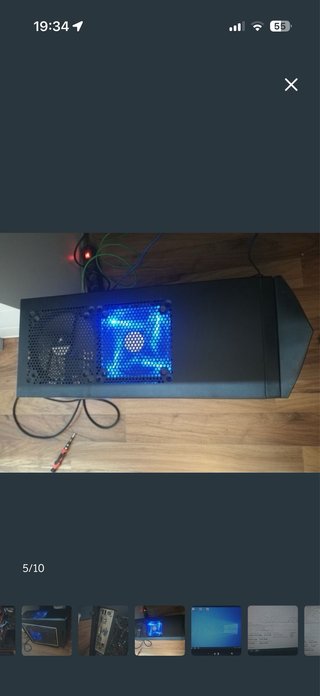 PC Gaming Negro con Luces LED Azules