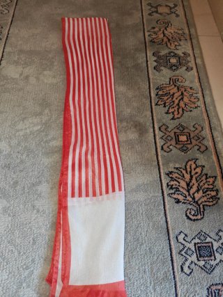 Pañuelo rayas blanco y rojo