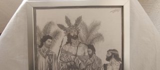 Dibujo cofrade con marco