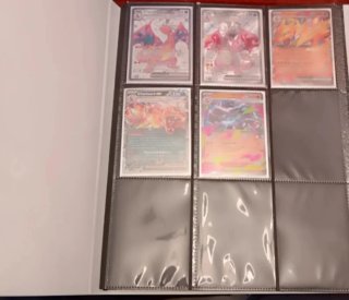 5 Cartas Charizard + 5 Fundas y Álbum Fulgor Negro