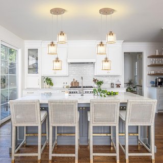 Lámpara Colgante Cristal Dorada 3 Luces E27