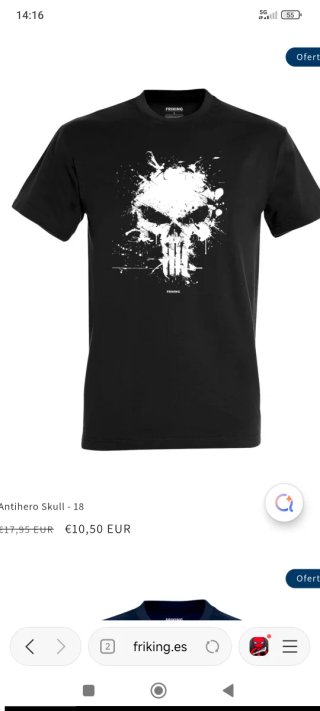 Camiseta Friking Calavera Talla L Nueva
