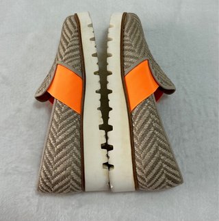 Mocasines trenzados beige y naranja talla 37