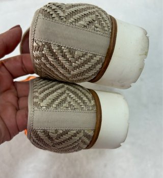 Mocasines trenzados beige y naranja talla 37
