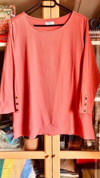 Blusa Rosa Palo Manga Larga Botones