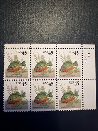 Sellos USA 45 - Pumpkinseed Sunfish (6 unidades)