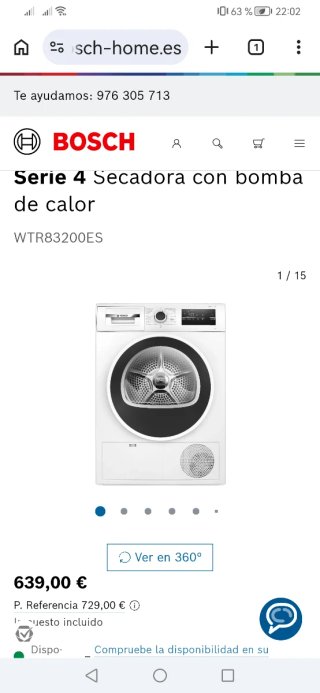 Secadora Bosch Serie 4 Bomba Calor