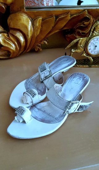 Sandalias Robert Piel Blancas con Brillantes