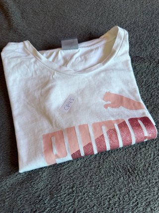 Camiseta Puma Logo Rosa Pastel Y2K