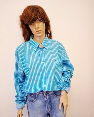 Camisa Tommy Hilfiger Rayas Azul y Blanco