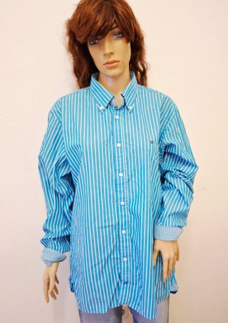 Camisa Tommy Hilfiger Rayas Azul y Blanco