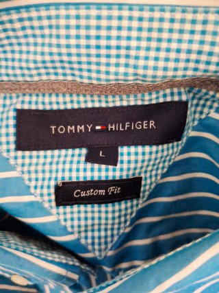 Camisa Tommy Hilfiger Rayas Azul y Blanco