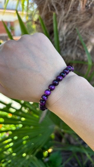 Pulsera Ojo de Tigre Morado y Negro
