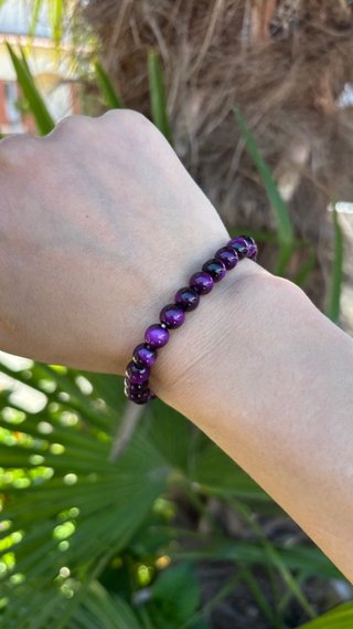Pulsera Ojo de Tigre Morado y Negro