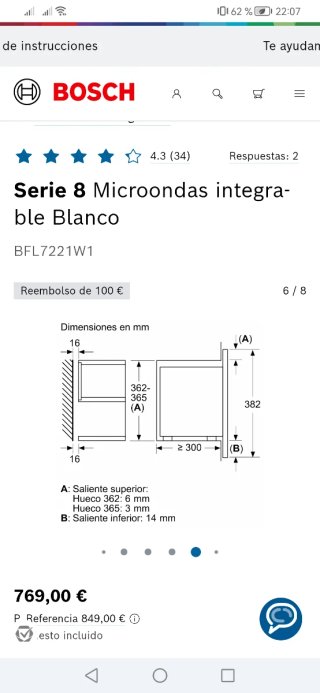 Microondas Bosch Serie 8 Blanco