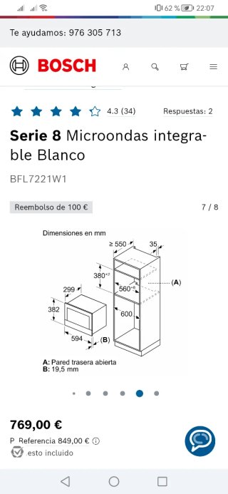 Microondas Bosch Serie 8 Blanco