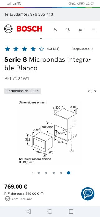 Microondas Bosch Serie 8 Blanco