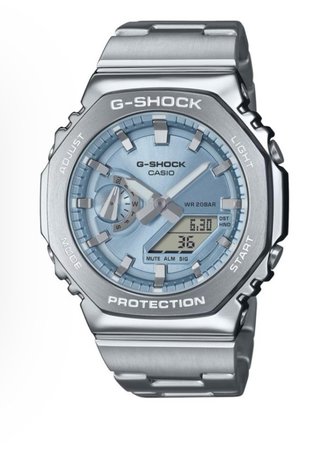 Reloj G-Shock plateado y azul