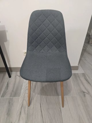 Juego 4 sillas comedor tela y madera