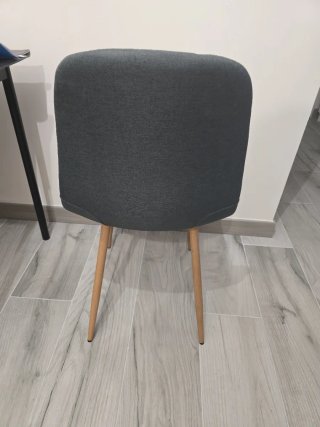 Juego 4 sillas comedor tela y madera