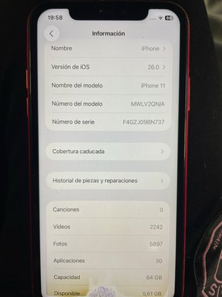 iPhone 11 Rojo 64GB - Para piezas o uso