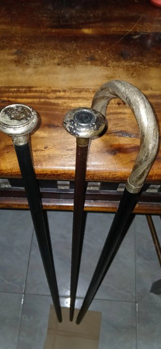 Set 3 Bastoni vintage con decorazioni