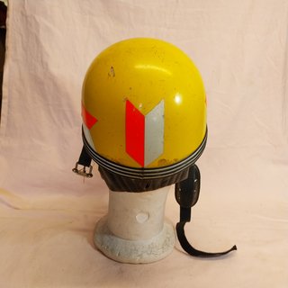 Casco Moto Antiguo Amarillo