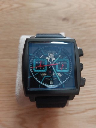 Correa Reloj TAG Heuer Monaco Negra/Azul