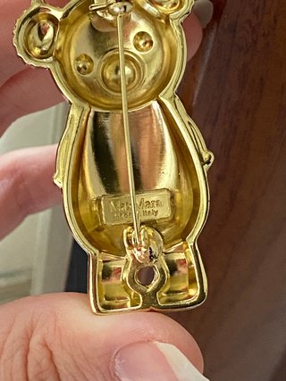 Spilla Orso Max Mara Dorata Cristalli