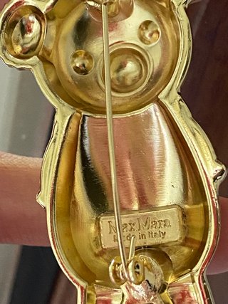 Spilla Orso Max Mara Dorata Cristalli
