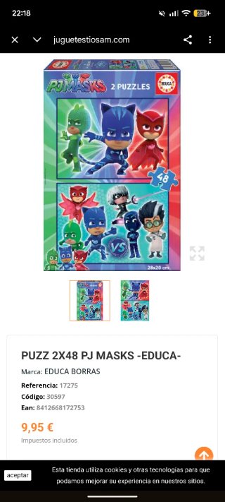 2 Puzzles PJ Mask de 48 piezas