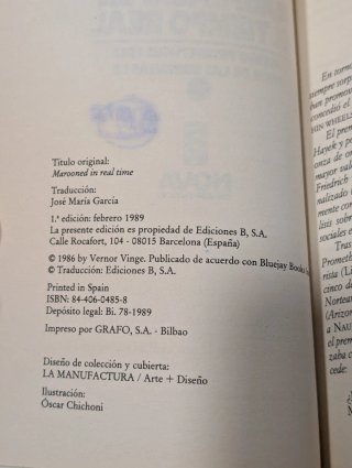 Naufragio en el tiempo real. Nova. Primera edición