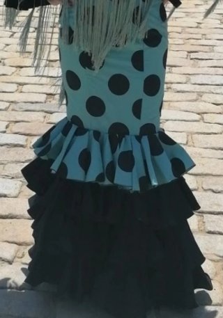 Traje Flamenca Verde y Negro Talla 42
