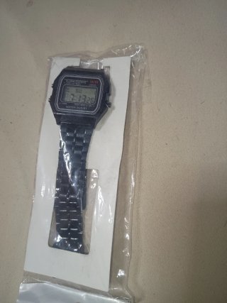 Reloj Pulsera Negro y Plateado