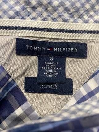 Camisa Tommy Hilfiger cuadros azul y blanco