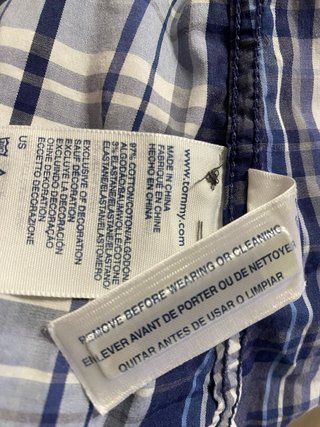 Camisa Tommy Hilfiger cuadros azul y blanco