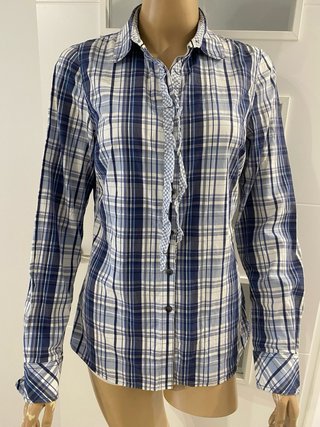 Camisa Tommy Hilfiger cuadros azul y blanco