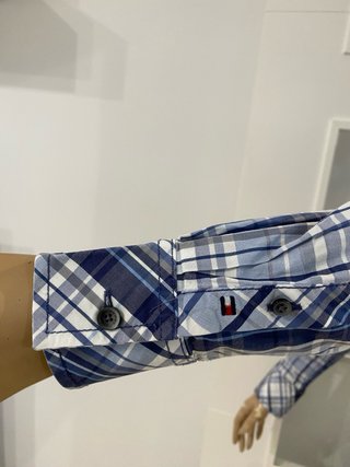 Camisa Tommy Hilfiger cuadros azul y blanco