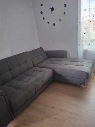 Mueble de salón modular blanco y gris