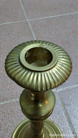 Pareja Candelabros Bronce Antiguos