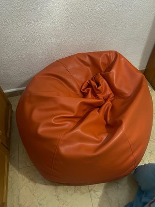 Puff Asiento Naranja Piel Sintética forma de pera