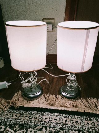 Juego de 2 lámparas de mesa plateadas