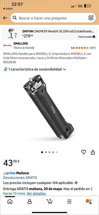 Gimbal Zhiyun Weebill S Estabilizador Video