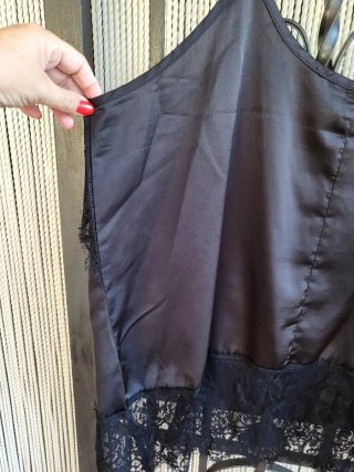 Top lencero negro con encaje Talla 3XL