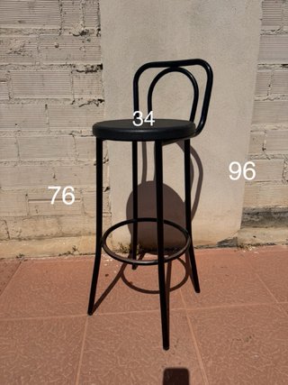 10 Taburetes altos metálico con asiento de goma