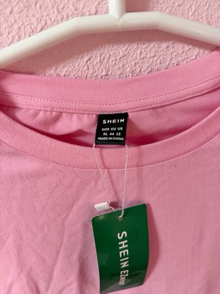 Camiseta rosa manga larga crop top