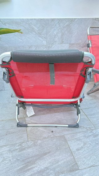 Poltrona da spiaggia pieghevole rossa