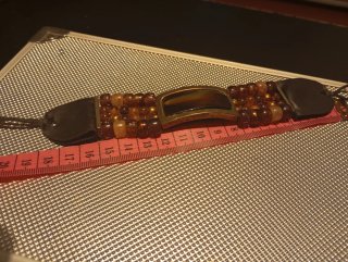 Pulsera Ámbar Báltico Marrón y Dorado