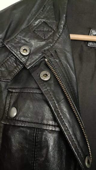 Cazadora Piel Vintage Negra